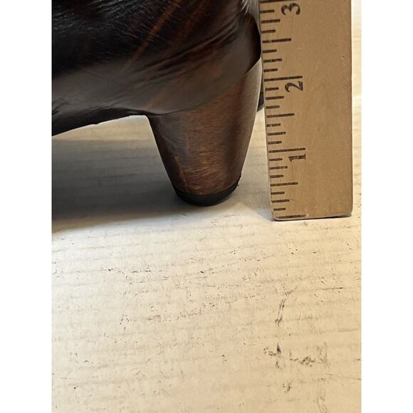 Munoz Vrandecic Handmade Wood Heel Leather Heels Shoes Euro Sz 37 US 6.5 - Picture 6 of 12